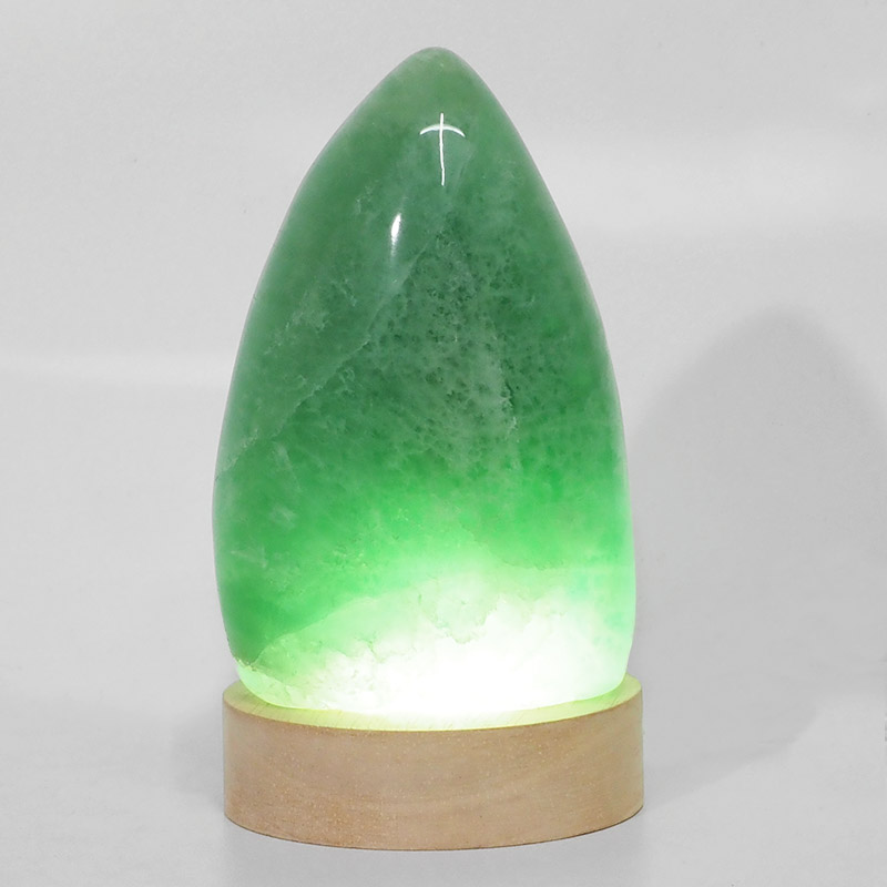 0.59kg Green Fluorite Polished Self Stand with LED Small Base DS1630 4 Green Fluorite Polished Self Stand with LED Large Base DS1630 | Himalayan Salt Factory