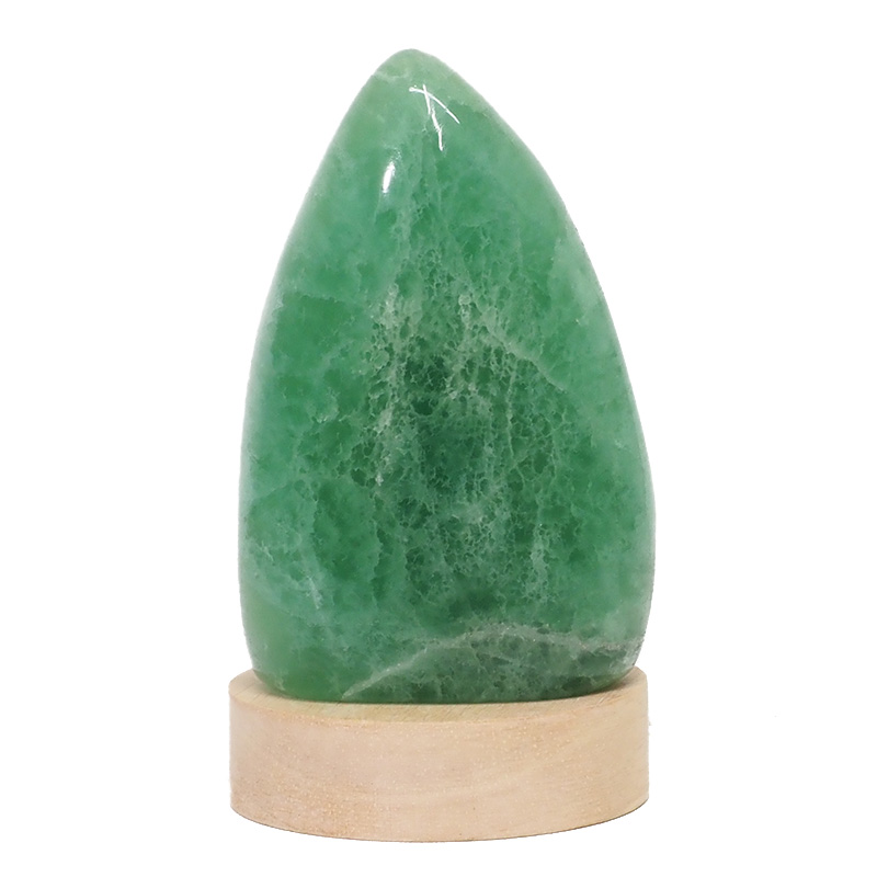 0.59kg Green Fluorite Polished Self Stand with LED Small Base DS1630 3 Green Fluorite Polished Self Stand with LED Large Base DS1630 | Himalayan Salt Factory
