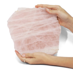 1.72kg Natural Rose Quartz Polished Slab Plate J1740 | Himalayan Salt Factory