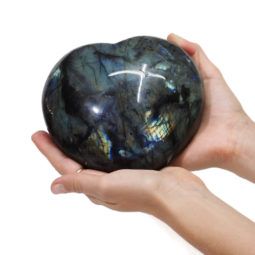 1.62kg Natural Labradorite Polished Heart Palm Stone DK171 | Himalayan Salt Factory