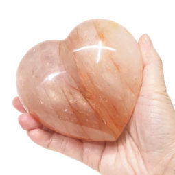 Natural Fire Quartz Polished Heart Palm Stone DS1633 | Himalayan Salt Factory