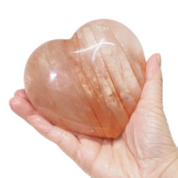 Natural Fire Quartz Polished Heart Palm Stone DS1633 | Himalayan Salt Factory