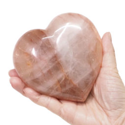 Natural Fire Quartz Polished Heart Palm Stone DS1634 | Himalayan Salt Factory