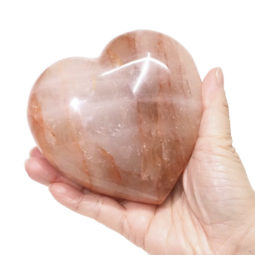 Natural Fire Quartz Polished Heart Palm Stone DS1634 | Himalayan Salt Factory