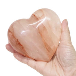 Natural Fire Quartz Polished Heart Palm Stone DS1635 | Himalayan Salt Factory