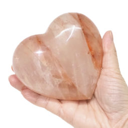 Natural Fire Quartz Polished Heart Palm Stone DS1635 | Himalayan Salt Factory