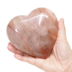 Natural Fire Quartz Polished Heart Palm Stone DS1636 | Himalayan Salt Factory