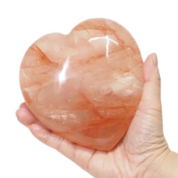 Natural Fire Quartz Polished Heart Palm Stone DS1638 | Himalayan Salt Factory