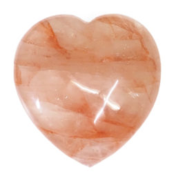Natural Fire Quartz Polished Heart Palm Stone DS1638 | Himalayan Salt Factory