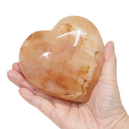 Natural Fire Quartz Polished Heart Palm Stone DS1639 | Himalayan Salt Factory