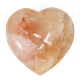 Natural Fire Quartz Polished Heart Palm Stone DS1639 | Himalayan Salt Factory