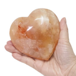 Natural Fire Quartz Polished Heart Palm Stone DS1639 | Himalayan Salt Factory