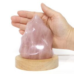0.55kg Rose Quartz Polished Flame Crystal with LED Large Light Base DS1609 7 Rose Quartz Polished Flame Crystal with LED Large Light Base DS1609 | Himalayan Salt Factory