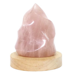 Rose Quartz Polished Flame Crystal with LED Large Light Base DS1609 | Himalayan Salt Factory
