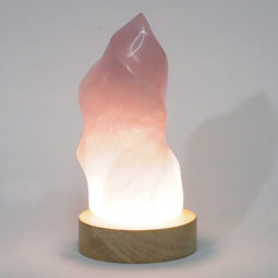 0.49kg Rose Quartz Polished Flame Crystal with LED Small Light Base DS1608 6 Rose Quartz Polished Flame Crystal with LED Small Light Base DS1608 | Himalayan Salt Factory