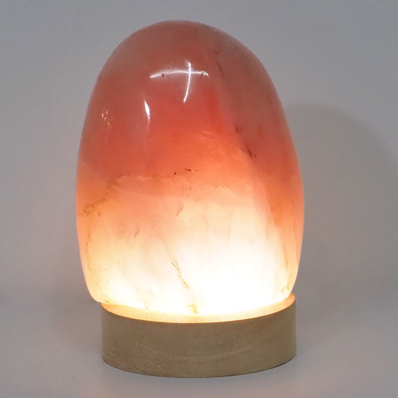 0.78kg Rose Quartz Polished Self Stand with LED Small Base DS1621 4 Rose Quartz Polished Self Stand with LED Small Base DS1621 | Himalayan Salt Factory