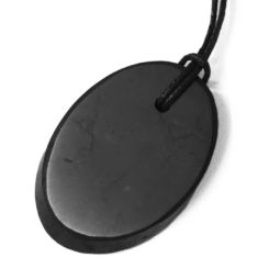 Shungite Polished Oval Necklace | Himalayan Salt Factory