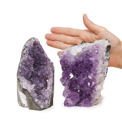 2.08kg Amethyst Crystal Geode Specimen Set 2 Pieces DK117 | Himalayan Salt Factory