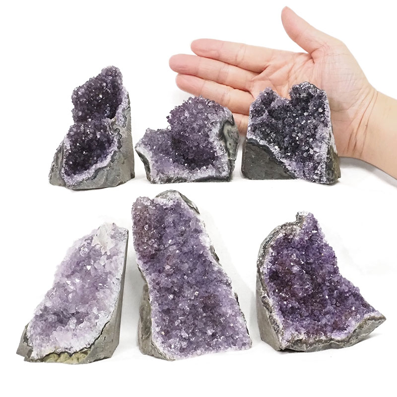 2.03kg Amethyst Crystal Geode Specimen Set 6 Pieces S1032 4 Amethyst Crystal Geode Specimen Set 6 Pieces S1032 | Himalayan Salt Factory