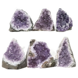 Amethyst Crystal Geode Specimen Set 6 Pieces S1033 | Himalayan Salt Factory