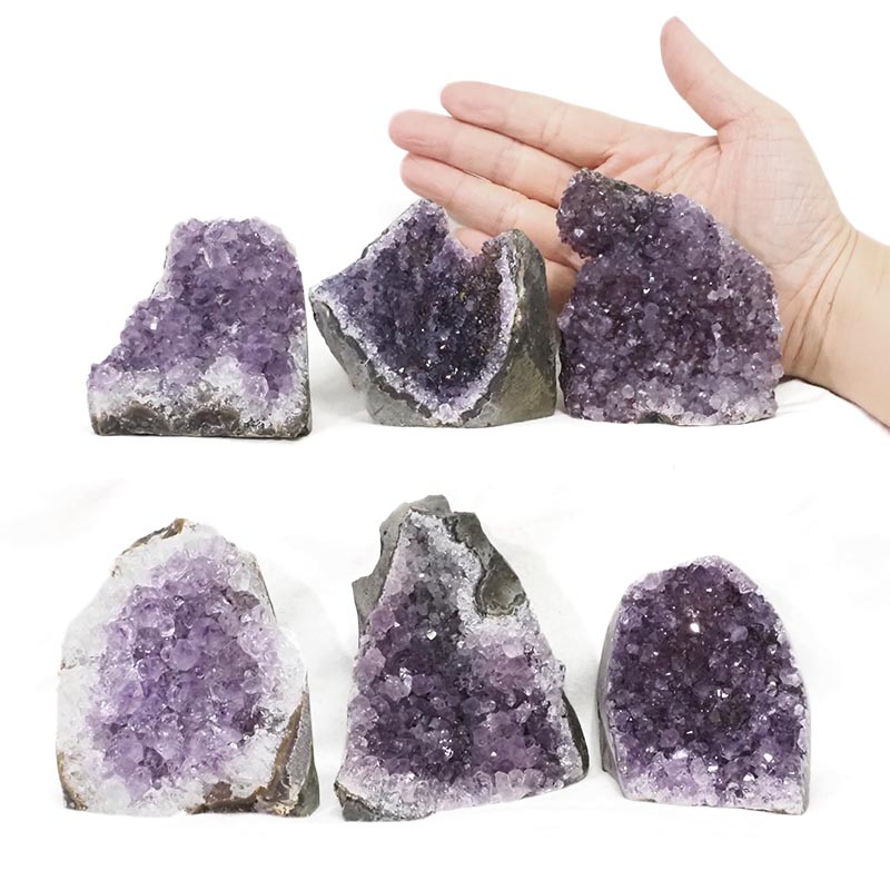 2.04kg Amethyst Crystal Geode Specimen Set 6 Pieces S1035 4 Amethyst Crystal Geode Specimen Set 6 Pieces S1035 | Himalayan Salt Factory