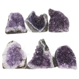 Amethyst Crystal Geode Specimen Set 6 Pieces S1035 | Himalayan Salt Factory