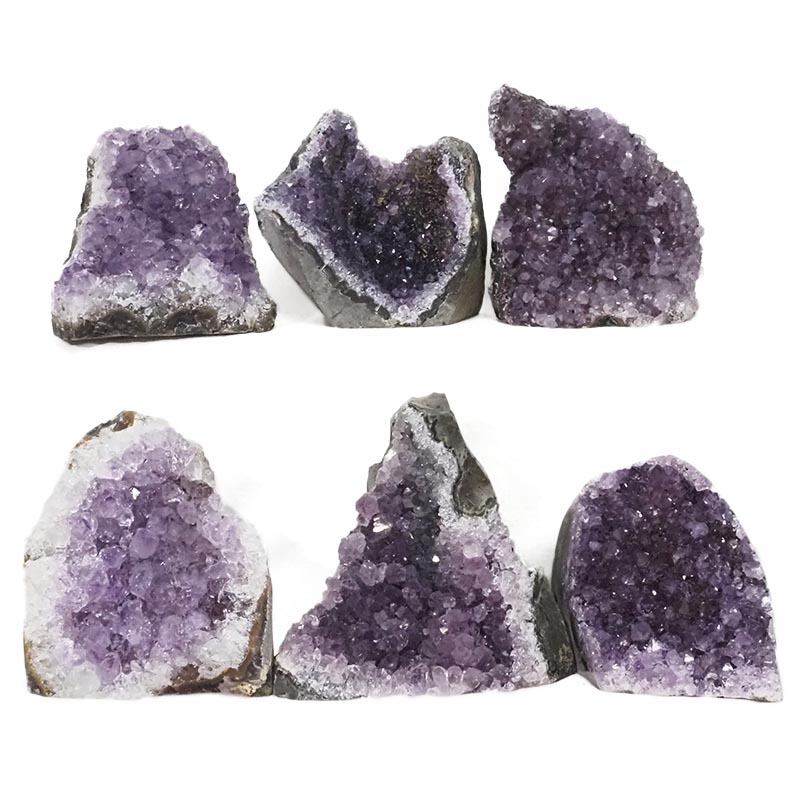 2.04kg Amethyst Crystal Geode Specimen Set 6 Pieces S1035 3 Amethyst Crystal Geode Specimen Set 6 Pieces S1035 | Himalayan Salt Factory