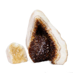 3.66kg Citrine Polished Crystal Geode Specimen Set 2 Pieces DK277 | Himalayan Salt Factory