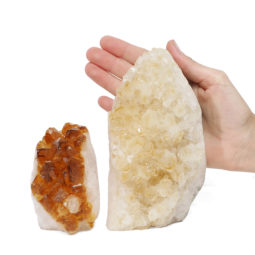 1.70kg Citrine Polished Crystal Geode Specimen Set 2 Pieces DK279 | Himalayan Salt Factory