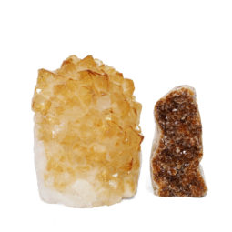 2.16kg Citrine Polished Crystal Geode Specimen Set 2 Pieces DK281 | Himalayan Salt Factory