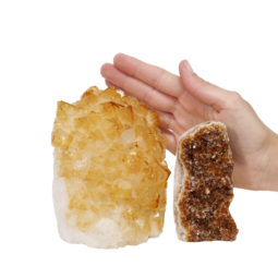 2.16kg Citrine Polished Crystal Geode Specimen Set 2 Pieces DK281 | Himalayan Salt Factory