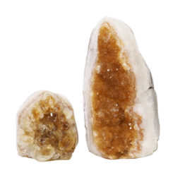 1.70kg Citrine Polished Crystal Geode Specimen Set 2 Pieces DK282 | Himalayan Salt Factory