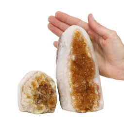 1.70kg Citrine Polished Crystal Geode Specimen Set 2 Pieces DK282 | Himalayan Salt Factory