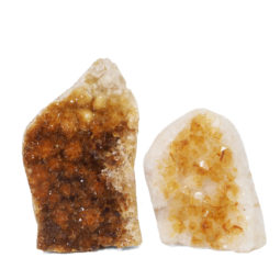 1.53kg Citrine Polished Crystal Geode Specimen Set 2 Pieces DK283 | Himalayan Salt Factory