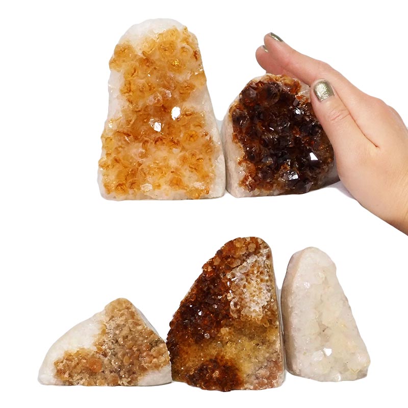 1.90kg Citrine Polished Mini Cluster Specimen Set 5 Pieces N1398 4 Citrine Mini Cluster Specimen Set N1398 | Himalayan Salt Factory