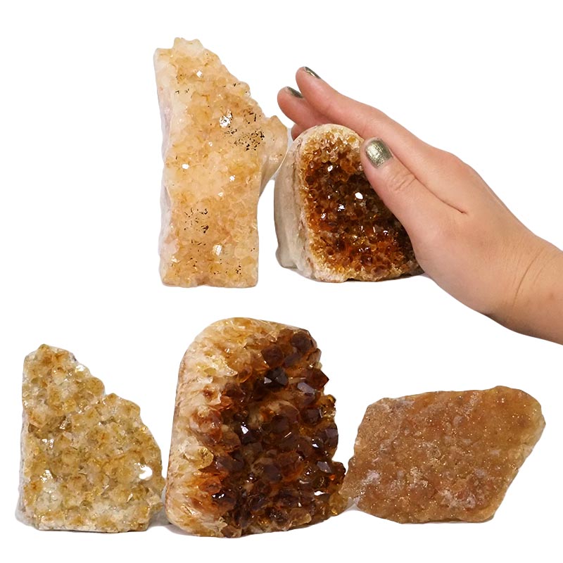 2.20kg Citrine Polished Mini Cluster Specimen Set 5 Pieces N1399 4 Citrine Mini Cluster Specimen Set N1399 | Himalayan Salt Factory