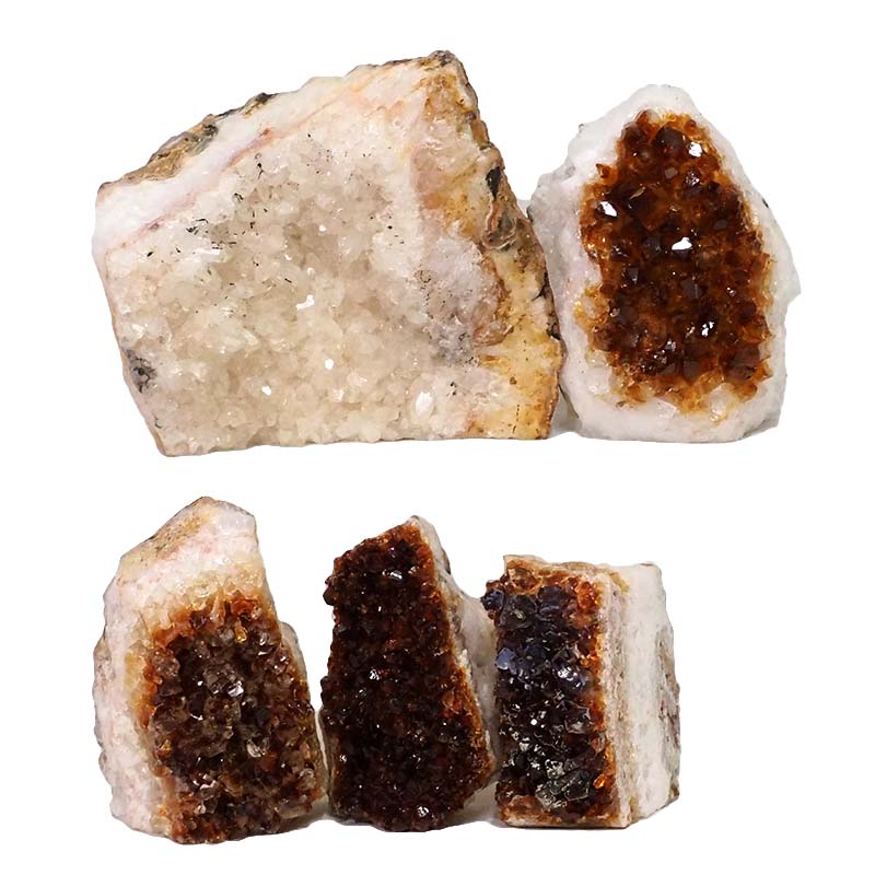 2.06kg Citrine Mini Cluster Specimen Set 5 Pieces N1422 3 Citrine Mini Cluster Specimen Set N1422 | Himalayan Salt Factory