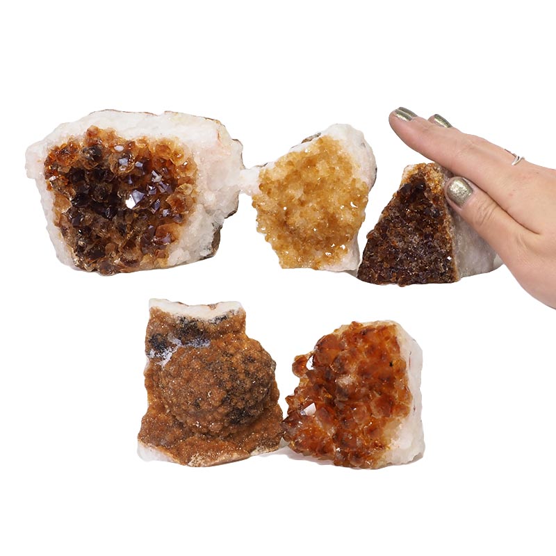 1.96kg Citrine Mini Cluster Specimen Set 5 Pieces N1463 4 Citrine Mini Cluster Specimen Set N1463 | Himalayan Salt Factory