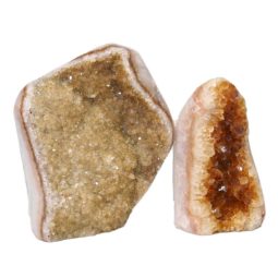 Citrine Polished Crystal Geode Specimen Set DN1346 | Himalayan Salt Factory
