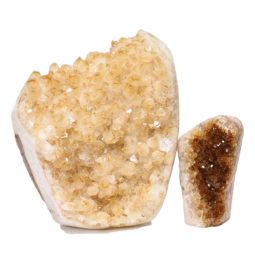 Citrine Polished Crystal Geode Specimen Set DN1349 | Himalayan Salt Factory