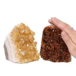 Citrine Polished Crystal Geode Specimen Set DN1351 | Himalayan Salt Factory