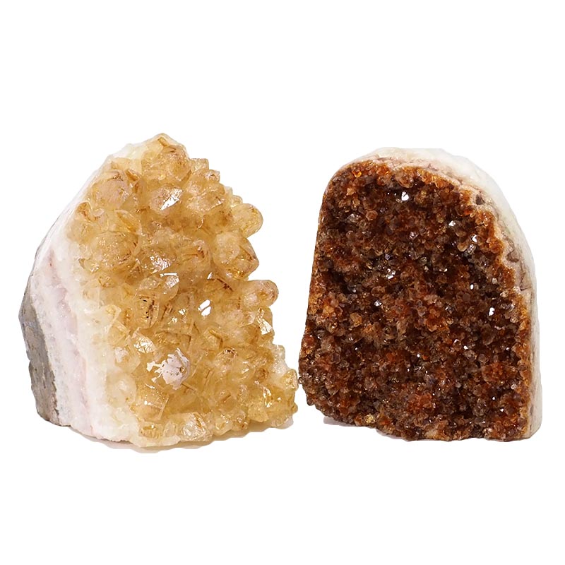 2.36kg Citrine Polished Crystal Geode Specimen Set 2 Pieces DN1351 3 Citrine Polished Crystal Geode Specimen Set DN1351 | Himalayan Salt Factory
