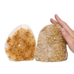 Citrine Polished Crystal Geode Specimen Set DN1353 | Himalayan Salt Factory