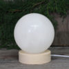 0.95kg White Calcite Sphere on LED Small Base DK273 | Himalayan Salt Factory