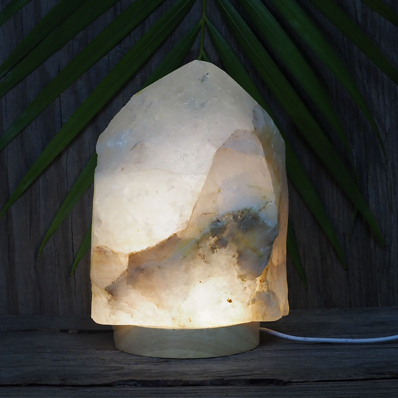 3.20kg Large Natural Clear Quartz Point Lamp on LED Base Large DK304 4 3.20kg Large Natural Clear Quartz Point Lamp on LED Base Large DK304 | Himalayan Salt Factory