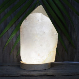 3.15kg Large Natural Clear Quartz Point Lamp on LED Base Large DK306 12 3.15kg Large Natural Clear Quartz Point Lamp on LED Base Large DK306 | Himalayan Salt Factory