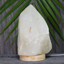 3.45kg Large Natural Clear Quartz Point Lamp on LED Base Large DK307 | Himalayan Salt Factory