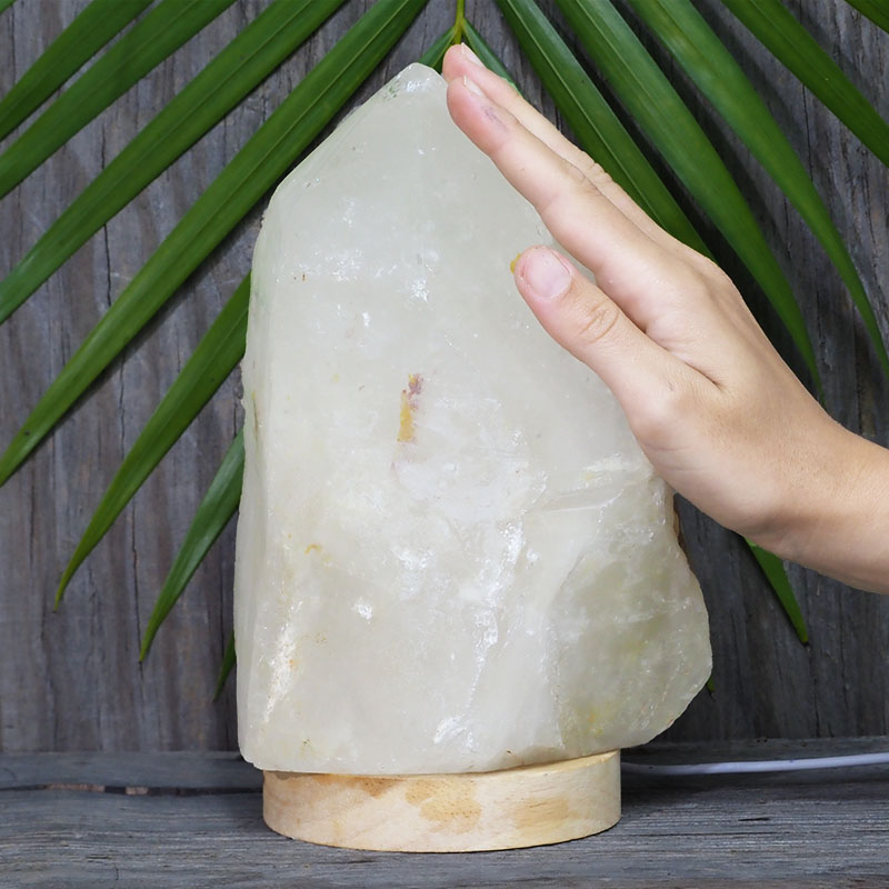 3.45kg Large Natural Clear Quartz Point Lamp on LED Base Large DK307 5 3.45kg Large Natural Clear Quartz Point Lamp on LED Base Large DK307 | Himalayan Salt Factory