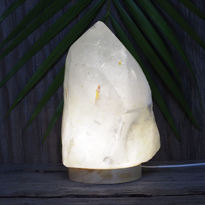 3.45kg Large Natural Clear Quartz Point Lamp on LED Base Large DK307 4 3.45kg Large Natural Clear Quartz Point Lamp on LED Base Large DK307 | Himalayan Salt Factory