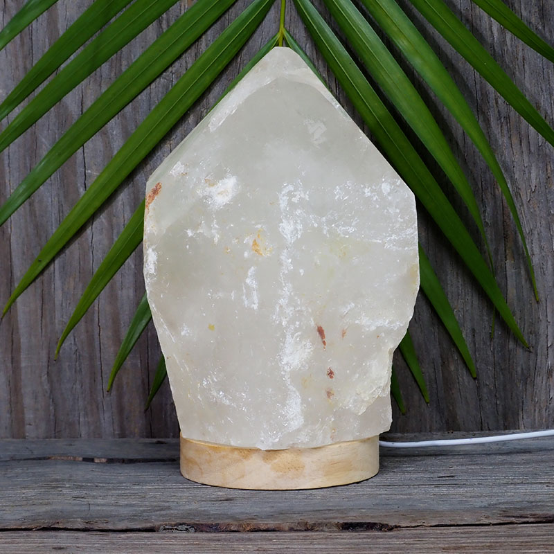 3.50kg Large Natural Clear Quartz Point Lamp on LED Base Large DK308 3 3.50kg Large Natural Clear Quartz Point Lamp on LED Base Large DK308 | Himalayan Salt Factory